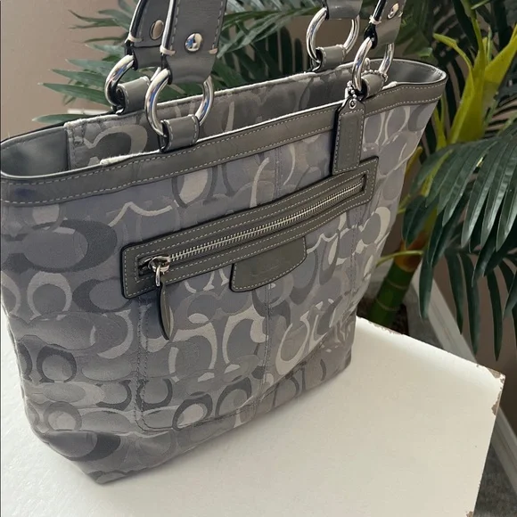 Coach Silver Signature Tote Bag - Picture 9 of 12